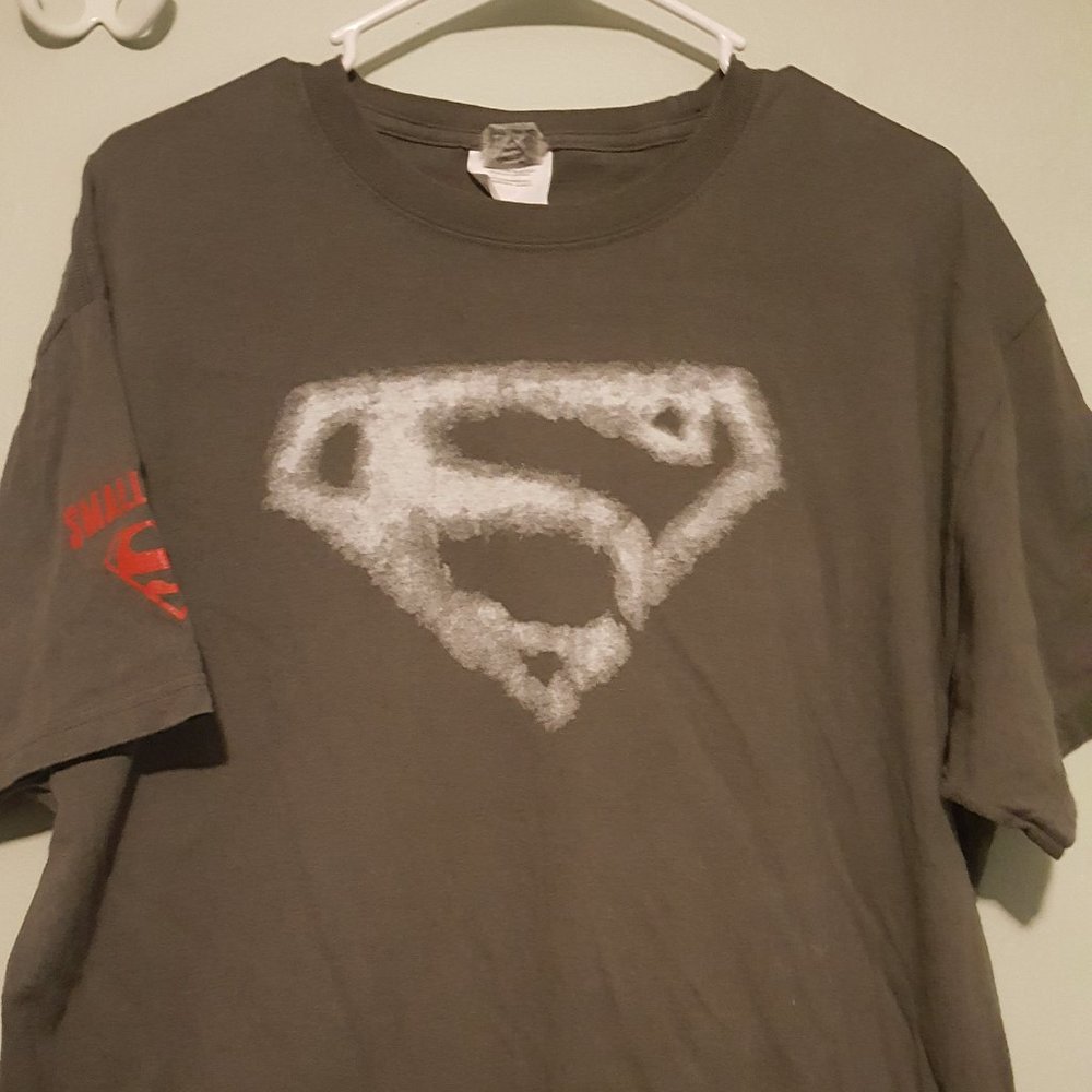 Vintage Superman Sz. L T-Shirt Smoke Blur Logo Smallville Shield DC Comics